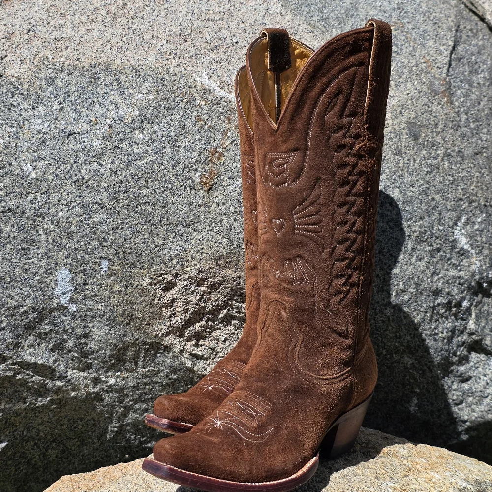 Heritage Boot Company - Womens Suede Western Cowboy Boots - Picture 9 of 10